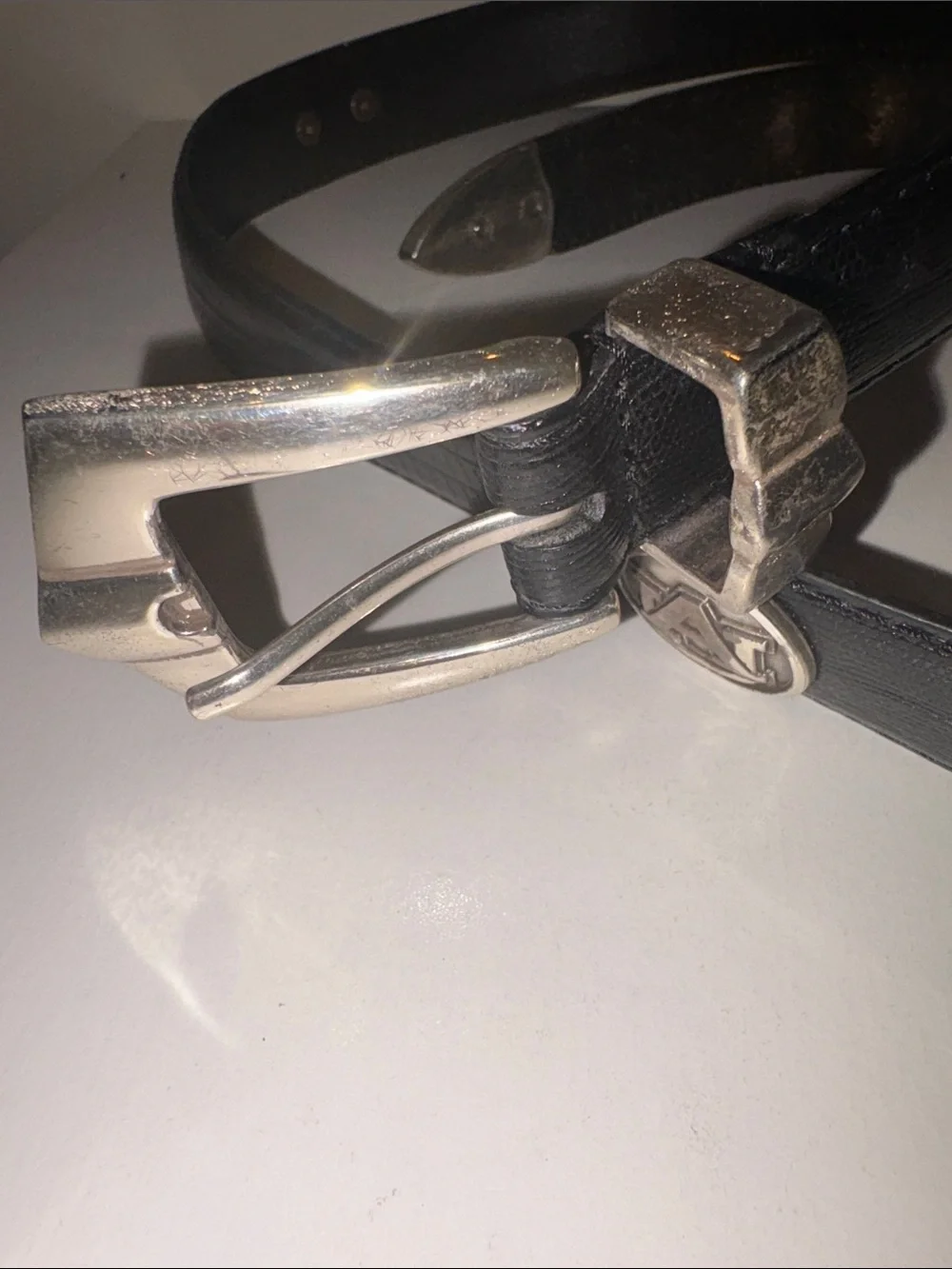 Auburn Black Leather Belt